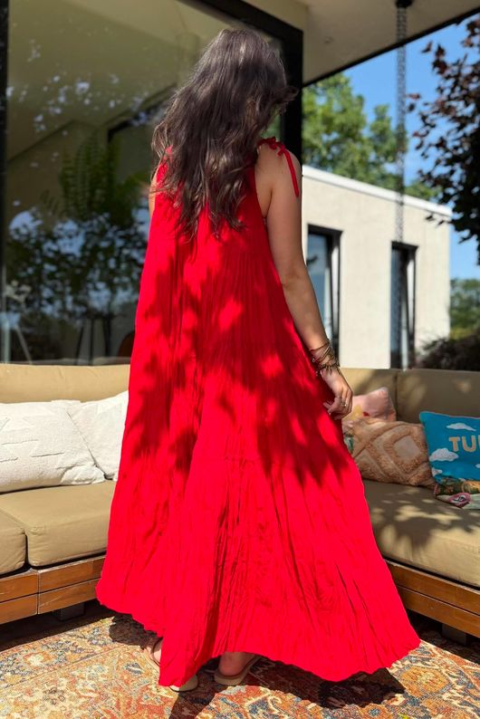 Gabriella Tie Shoulder Dress Chilli